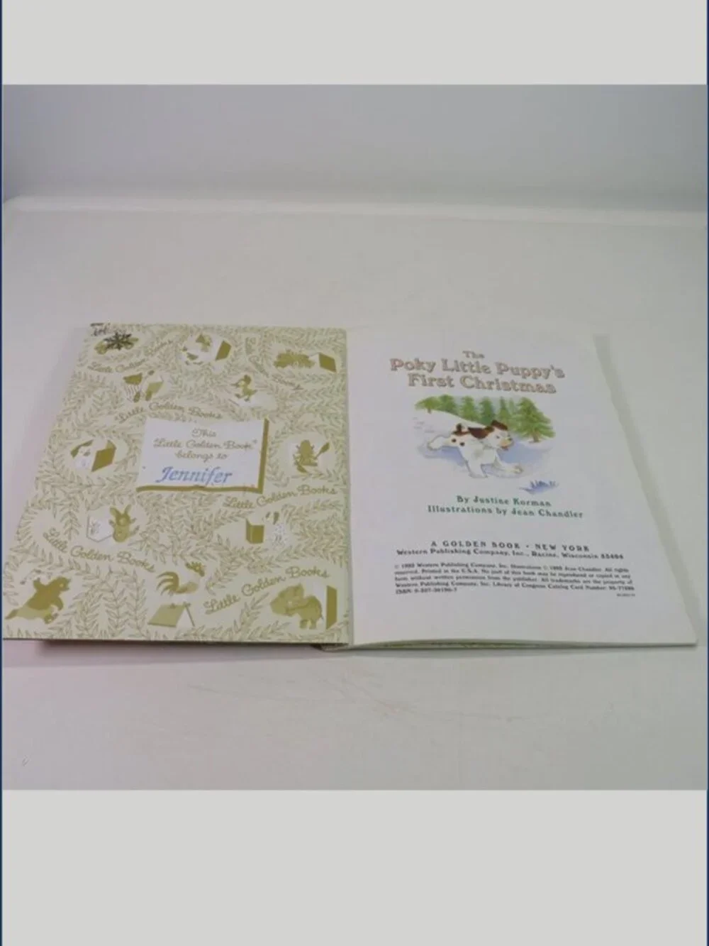 The Poky Little Puppy's First Christmas Little Golden Book 1993 Vintage hardback